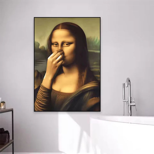 Funny Mona Lisa Bathroom Poster