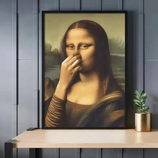 Funny Mona Lisa Bathroom Poster