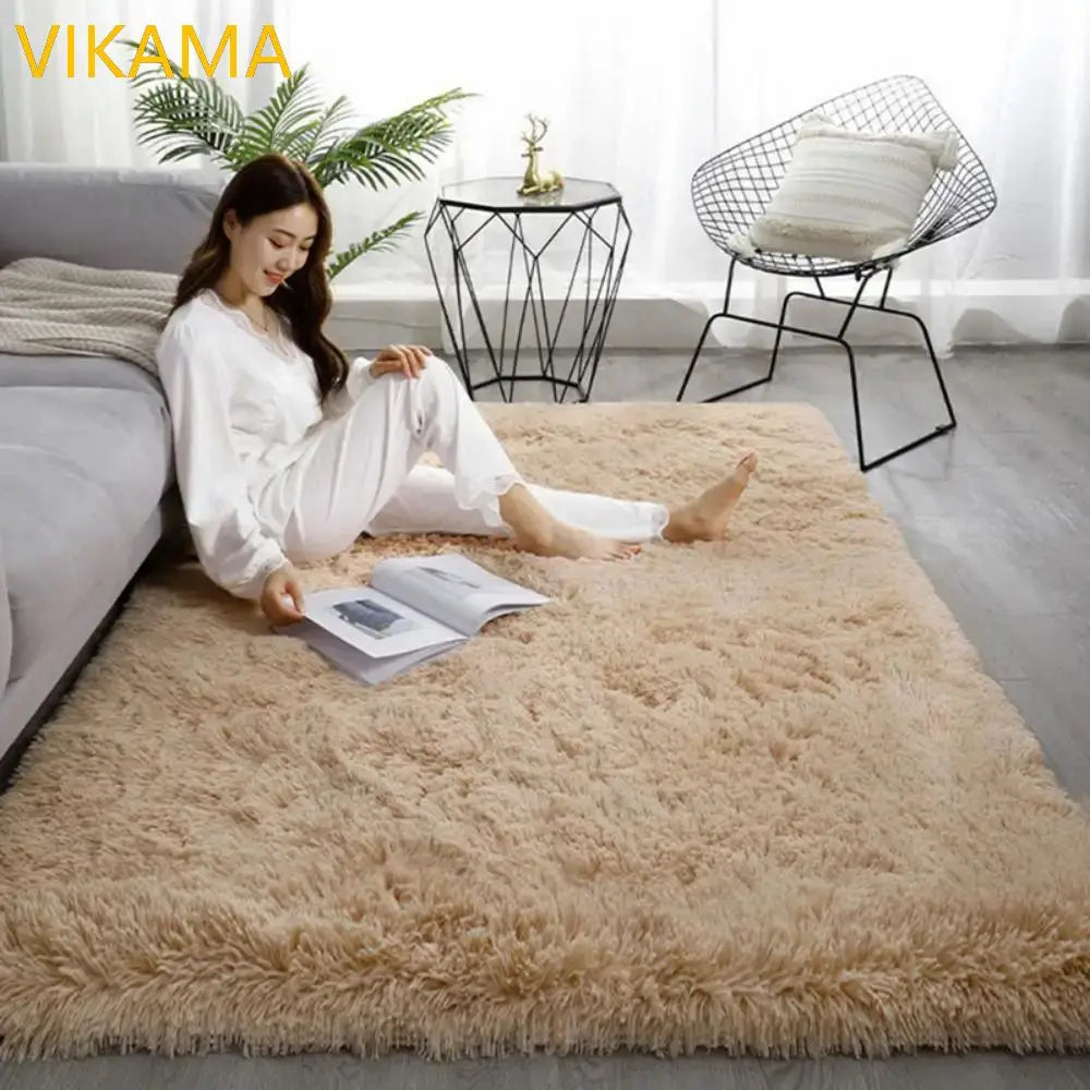 VIKAMA Soft Silk Wool Plush Carpet