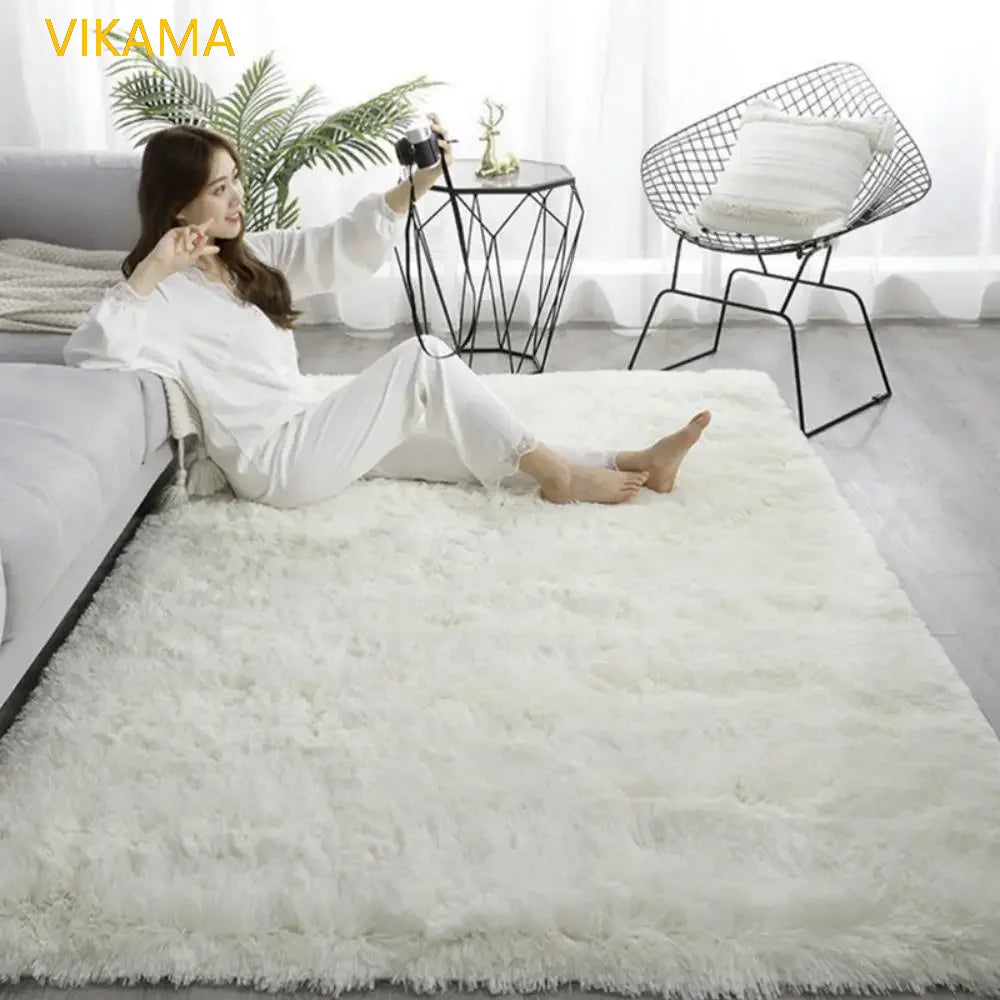 VIKAMA Soft Silk Wool Plush Carpet